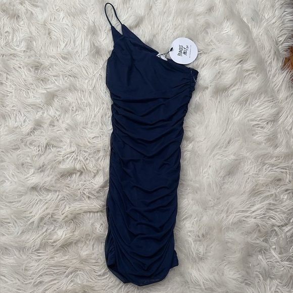 US 2, Navy, One Strapped Mini Dress from Princess Polly - Picture 2 of 4